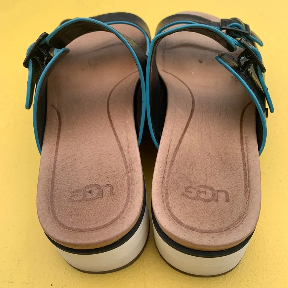 UGG platform open sandals shoes Hanneli black 8 chunky beachy sport y2k